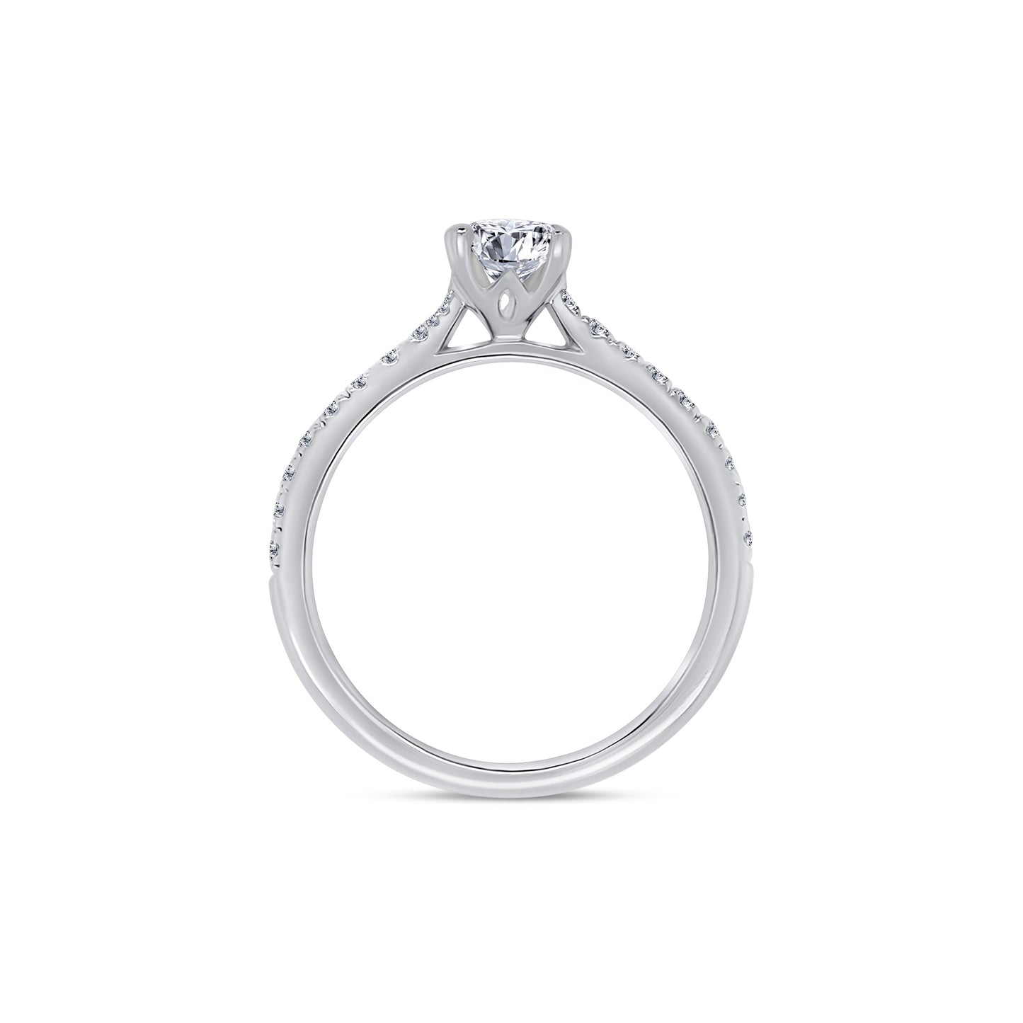 Platinum Oval & Diamond Set Band Ring, 0.88ct