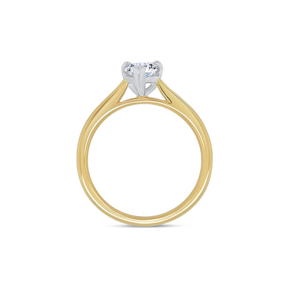 18ct Yellow Gold Pear Cut Solitaire Diamond Ring, 0.90ct