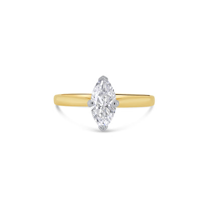 18ct Yellow Gold Solitaire Marquise Diamond Ring, 0.70ct