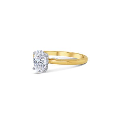 18ct Yellow Gold Solitaire Oval Diamond Ring, 0.70ct