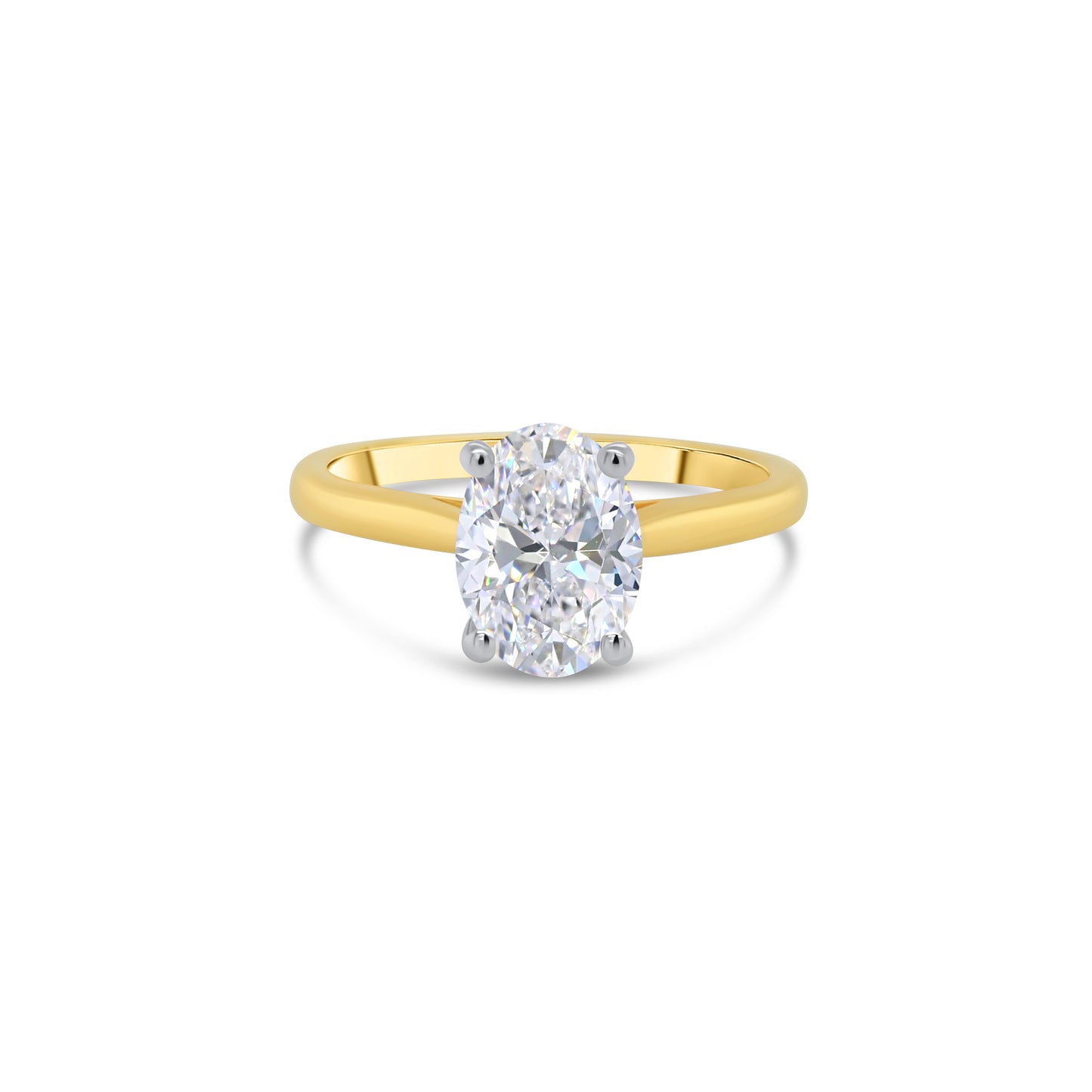 18ct Yellow Gold Solitaire Oval Diamond Ring, 1.50ct