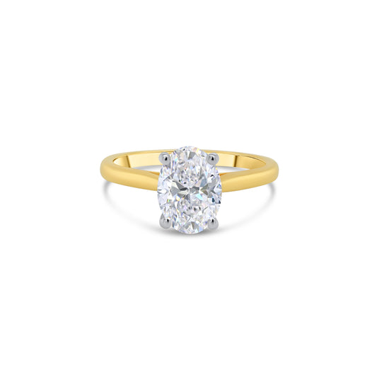 18ct Yellow Gold Solitaire Oval Diamond Ring, 1.50ct