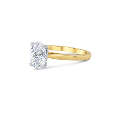 18ct Yellow Gold Solitaire Oval Diamond Ring, 1.50ct