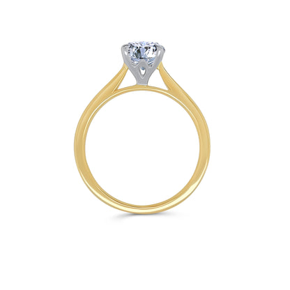 18ct Yellow Gold Solitaire Oval Diamond Ring, 1.50ct