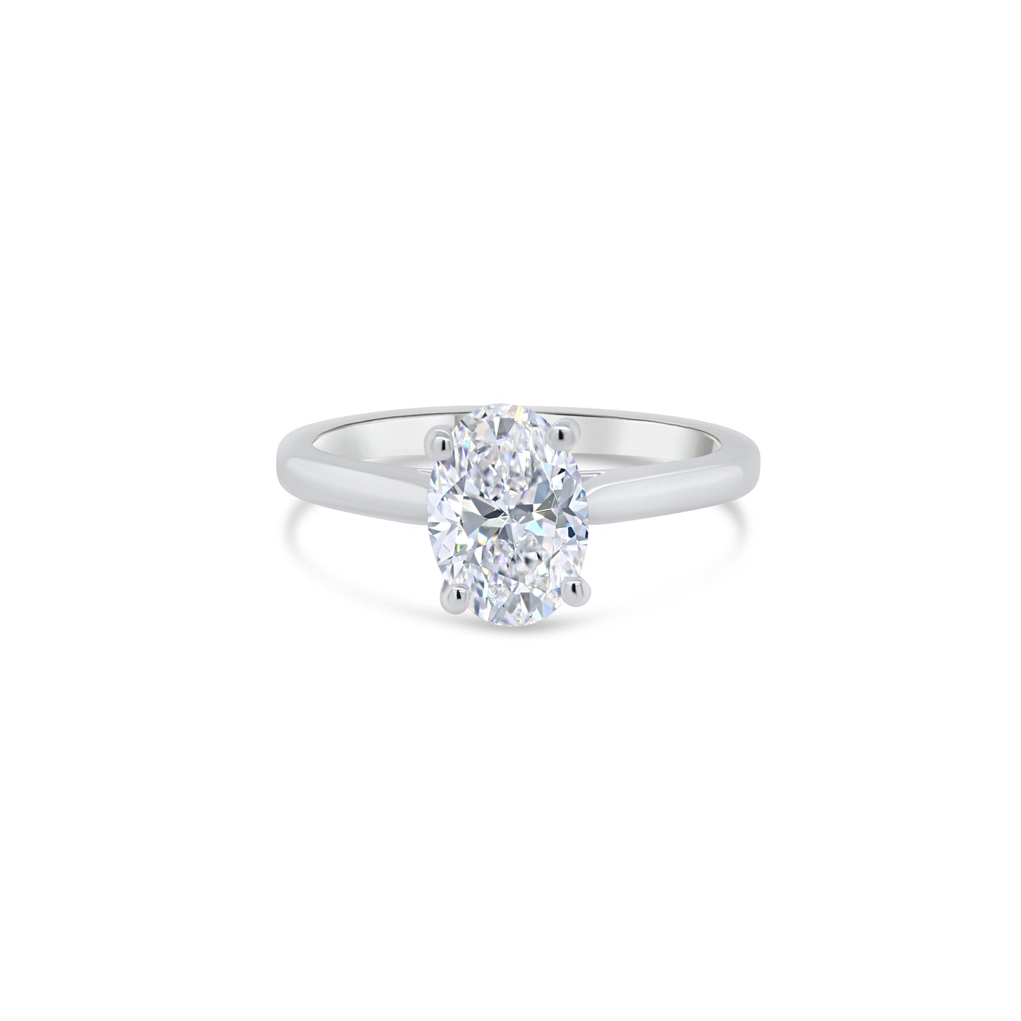 Platinum Oval Solitaire Diamond Ring, 1.20ct