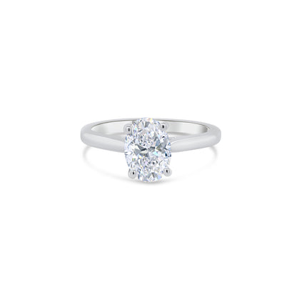 Platinum Oval Solitaire Diamond Ring, 1.20ct