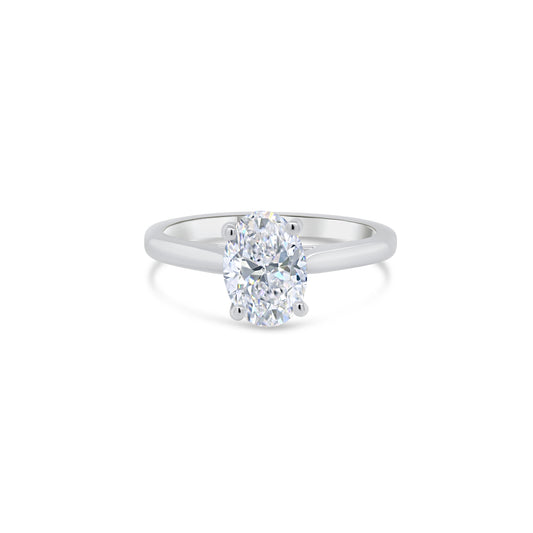 Platinum Oval Solitaire Diamond Ring, 1.20ct