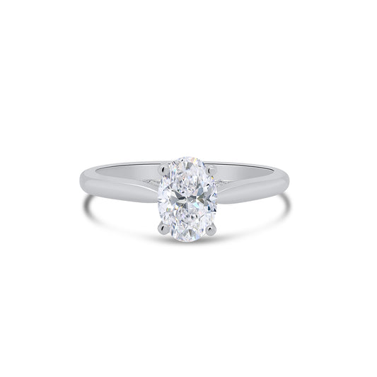 Platinum Oval Solitaire Diamond Ring, 0.71ct