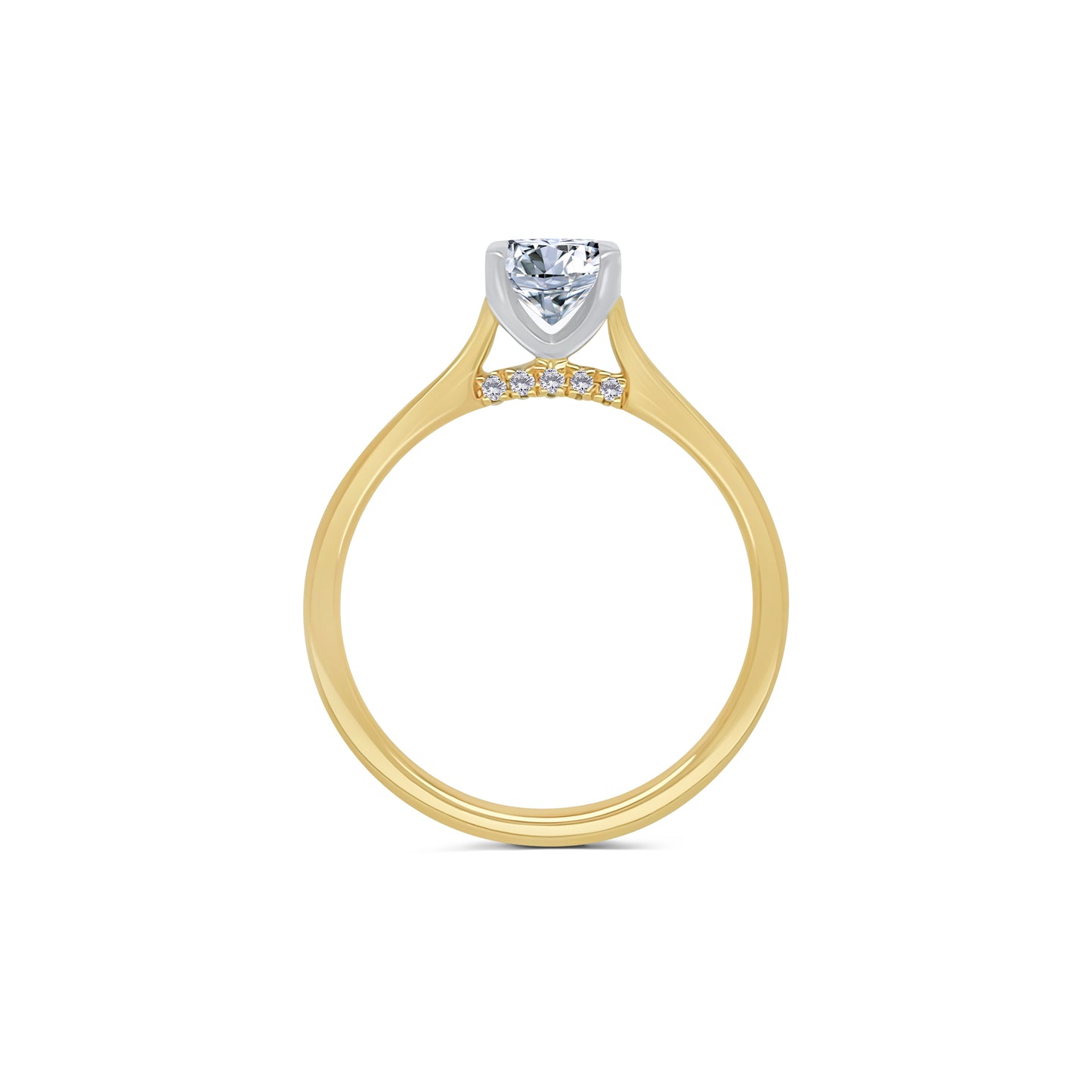 18ct Yellow Gold Solitaire Oval & Hidden Diamond Detailing Diamond Ring, 1.06ct