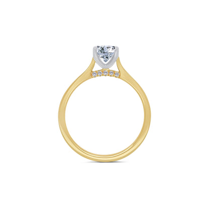 18ct Yellow Gold Solitaire Oval & Hidden Diamond Detailing Diamond Ring, 1.06ct