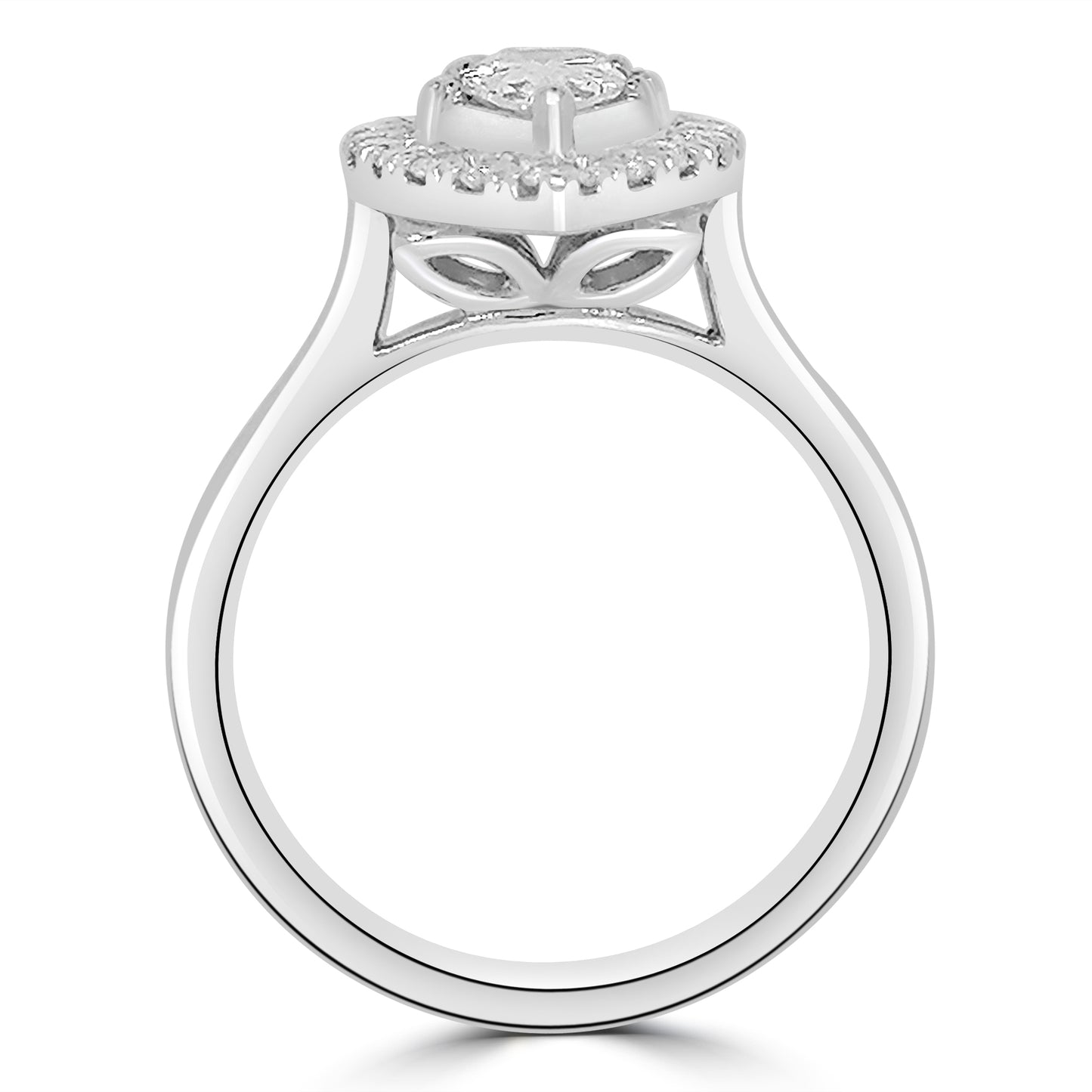 Platinum Pear & Halo Illusion Diamond Ring, 0.75ct