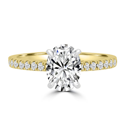 18ct Yellow Gold Oval Solitaire Diamond Band, 1.16ct