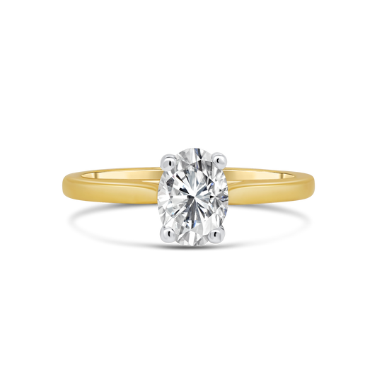 18ct Yellow Gold Solitaire Oval Diamond Ring, 0.70ct
