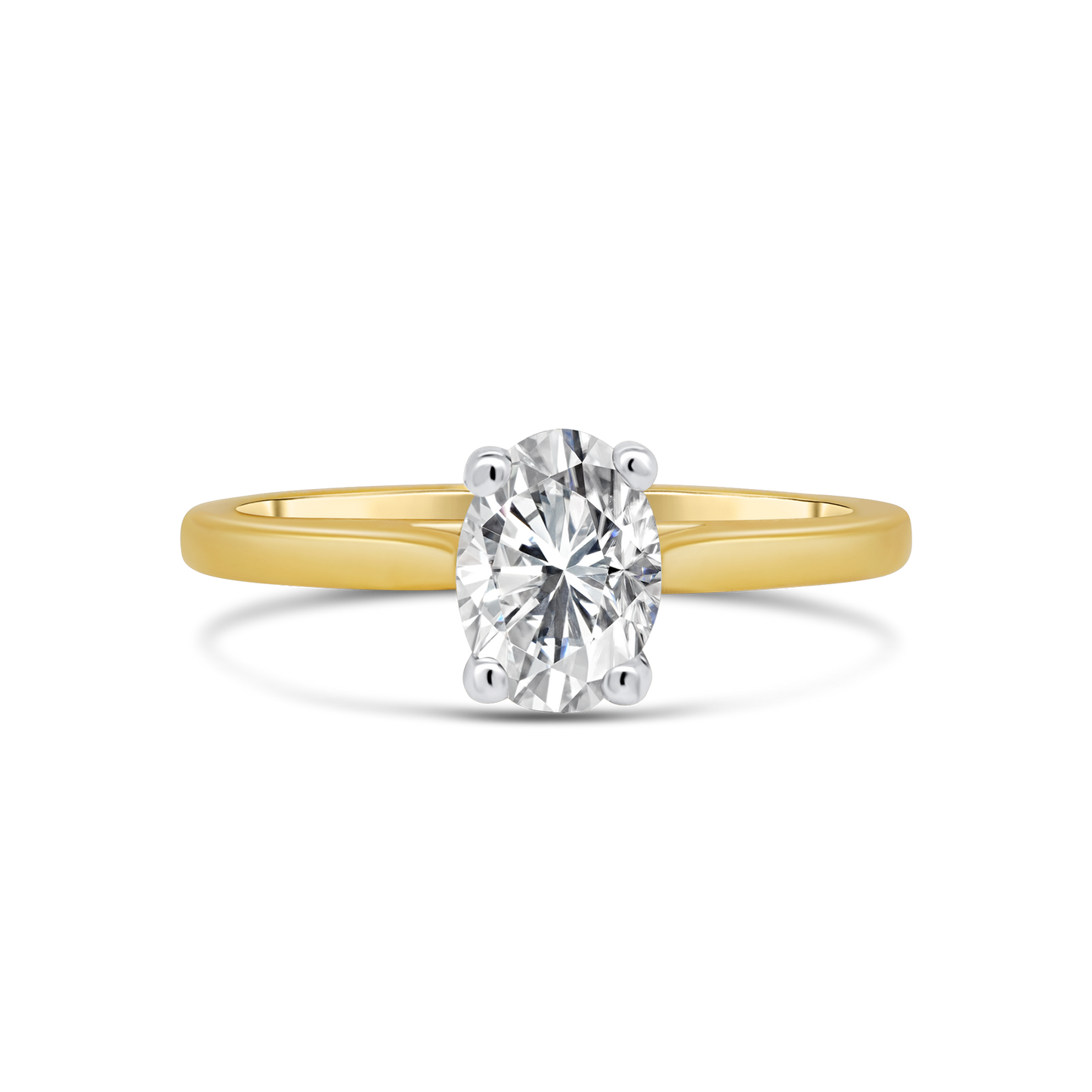 18ct Yellow Gold Solitaire Oval Diamond Ring, 1.50ct
