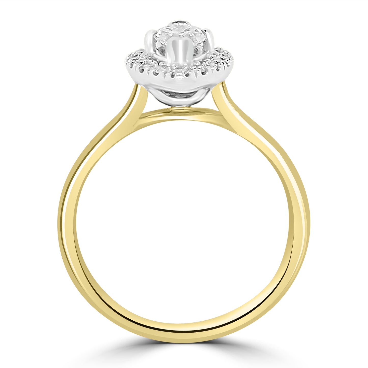 18ct Yellow Gold Marquise & Halo Diamond Ring, 0.63ct