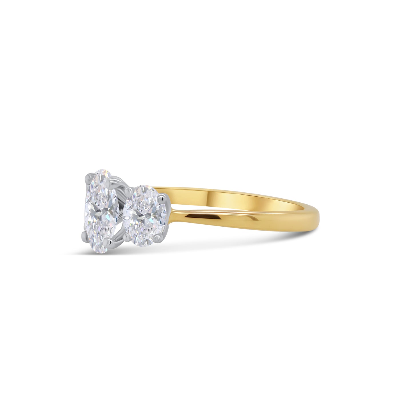 18ct Yellow Gold Oval Three Stone Diamond Ring, 1.50ct