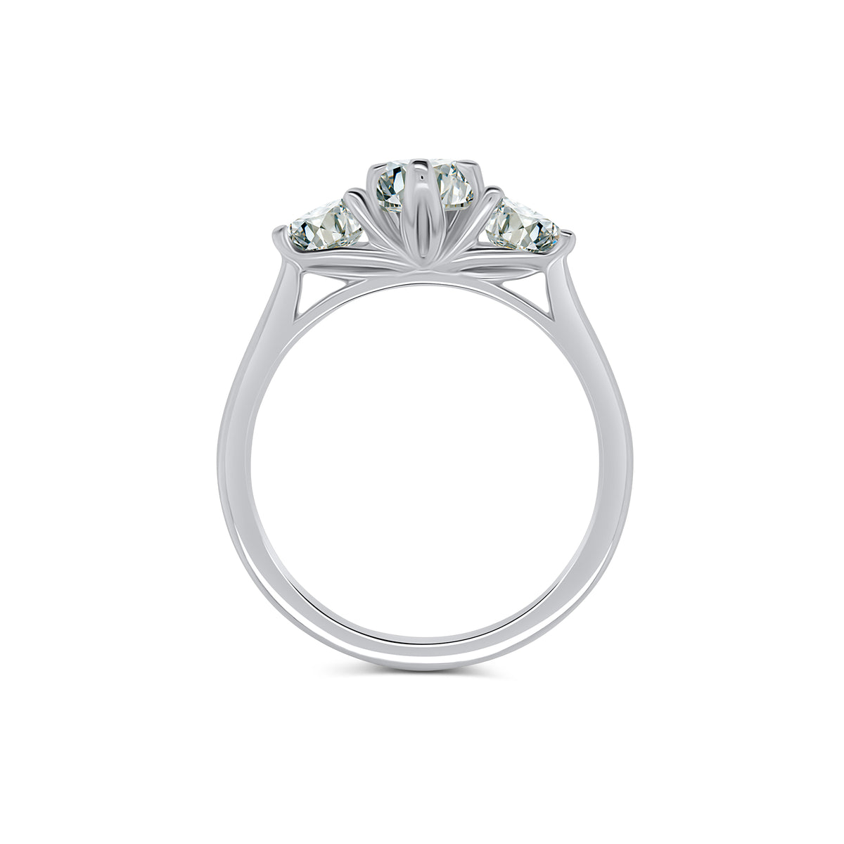 Platinum Pear Cut Three Stone Diamond Ring, 1.00ct
