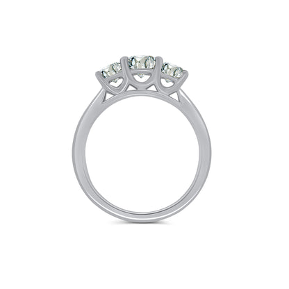 Platinum Brilliant Round Three Stone Diamond Ring, 0.91ct