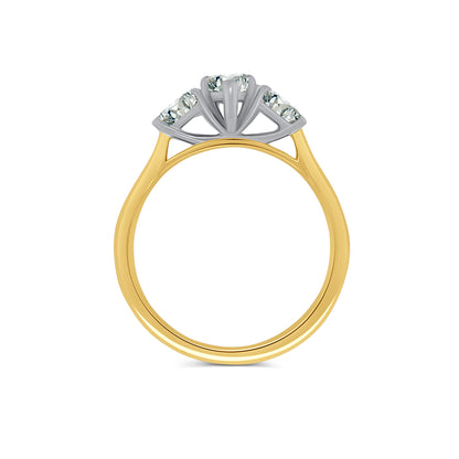 18ct Yellow Gold Pear Cut Three Stone Diamond Ring, 1.01ct