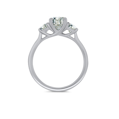 Platinum Brilliant Round Three Stone Diamond Ring, 1.38ct