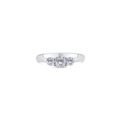 Platinum Brilliant Round Three Stone Diamond Ring, 0.55ct