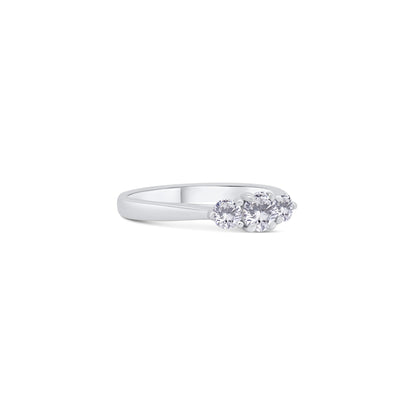 Platinum Brilliant Round Three Stone Diamond Ring, 0.55ct