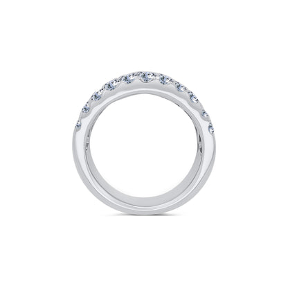 Platinum Three Row Graduated Baguette & Round Diamond Eternity Ring, 3.60ct
