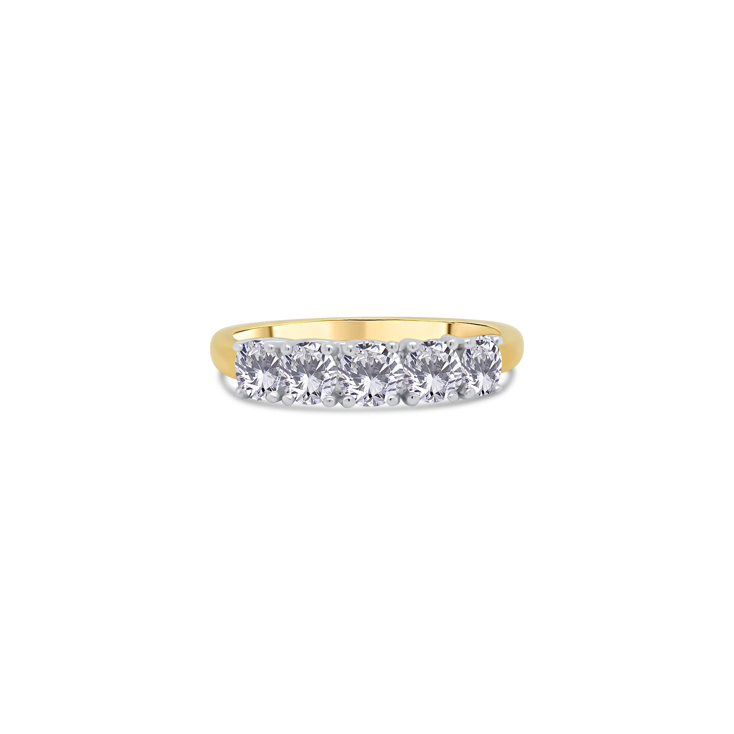 18ct Yellow Gold Brilliant Round Five Stone Eternity Ring, 1.03ct