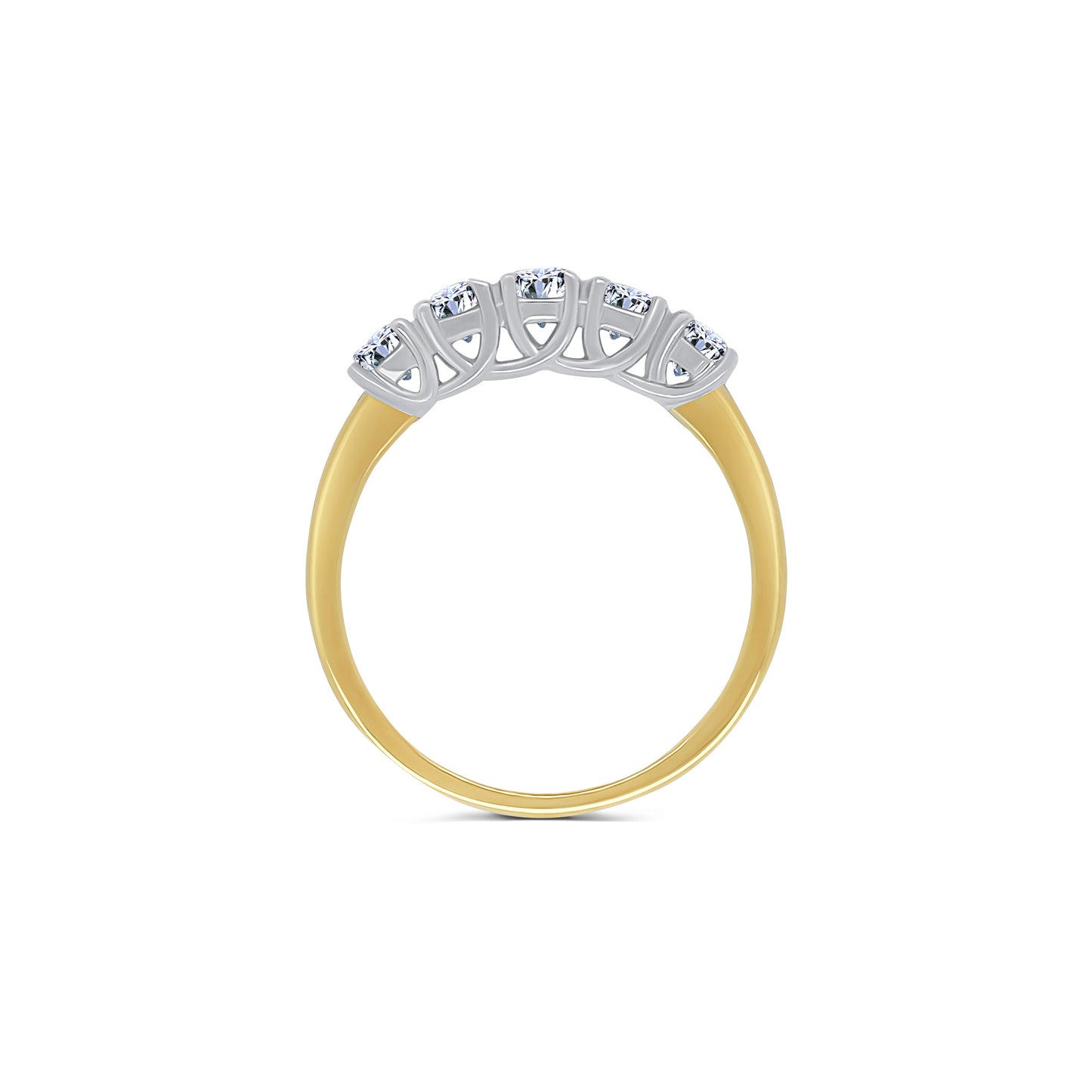 18ct Yellow Gold Brilliant Round Five Stone Eternity Ring, 1.03ct