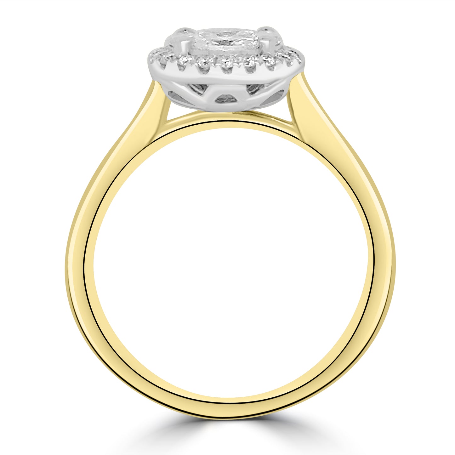 18ct Yellow Gold Brilliant Round & Halo Illusion Diamond Ring, 0.58ct