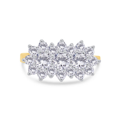 18ct Yellow Gold Brilliant Round, Boat Diamond Ring, 1.53ct