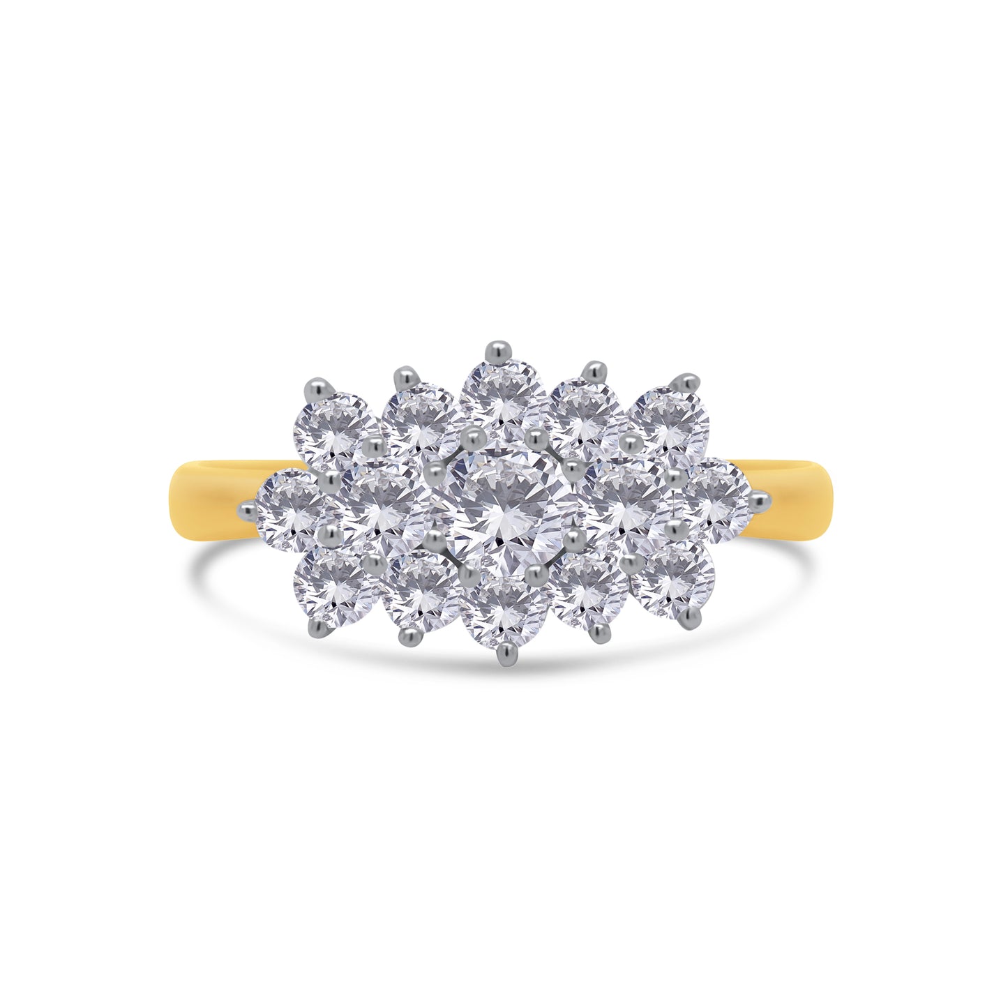 18ct Yellow Gold Brilliant Round, Boat Diamond Ring, 1.00ct