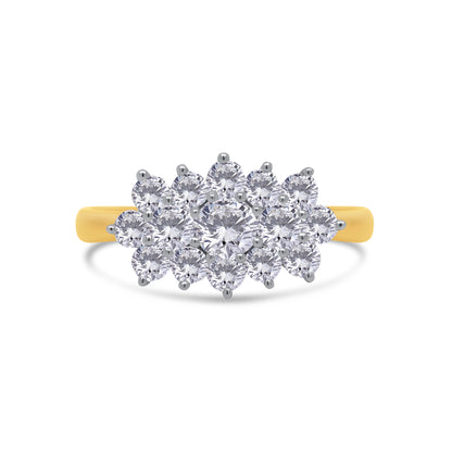 18ct Yellow Gold Brilliant Round, Boat Diamond Ring, 1.00ct