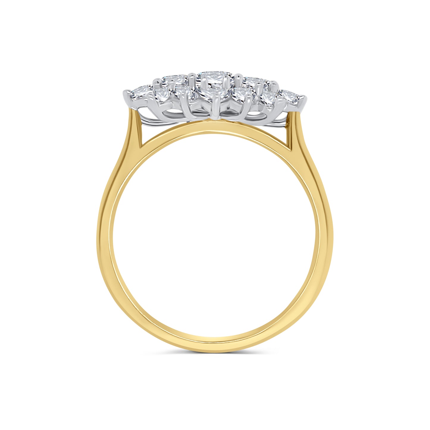 18ct Yellow Gold Brilliant Round, Boat Diamond Ring, 1.00ct