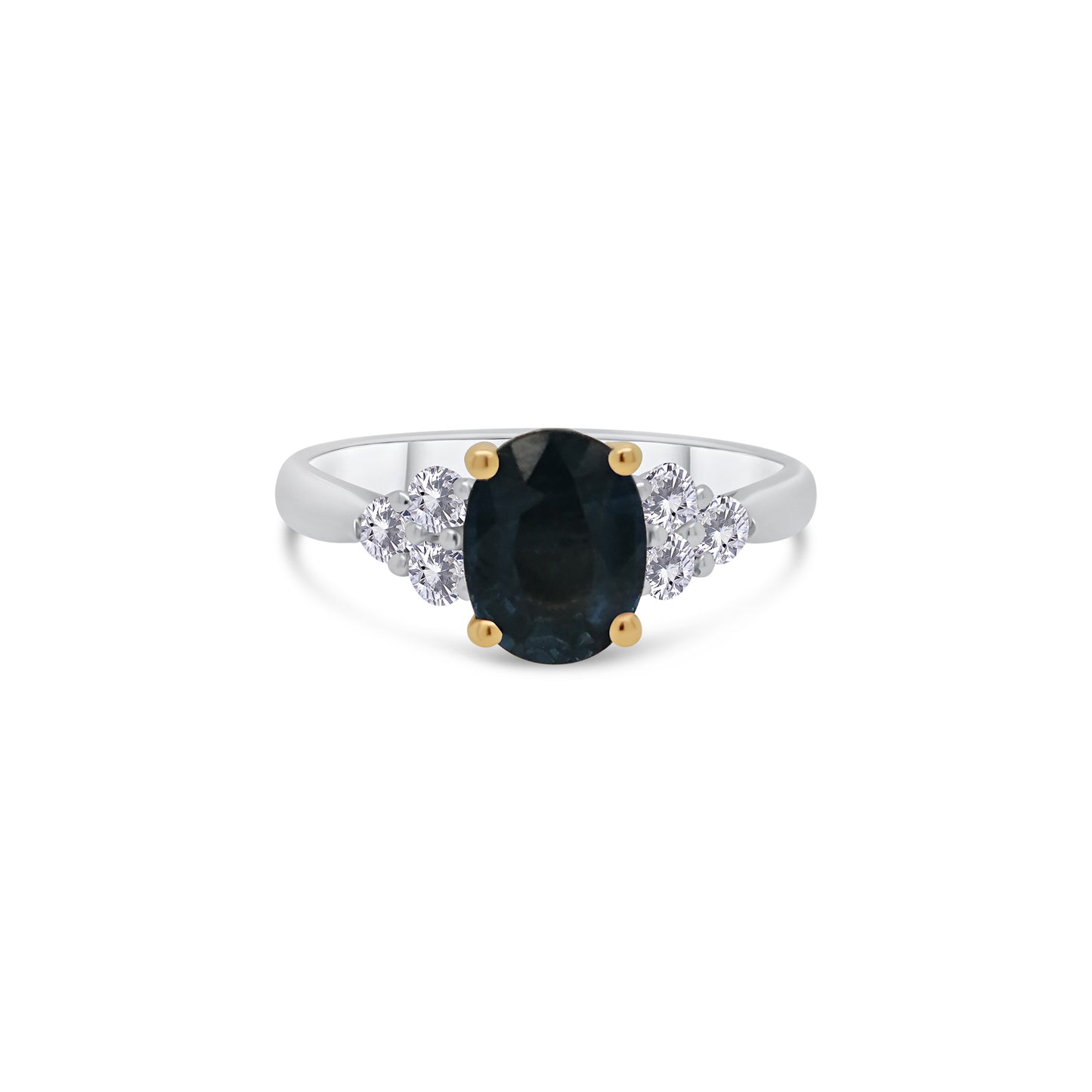 Platinum & 18ct Yellow Gold Oval Sapphire & Diamond Halo Ring, 0.30ct
