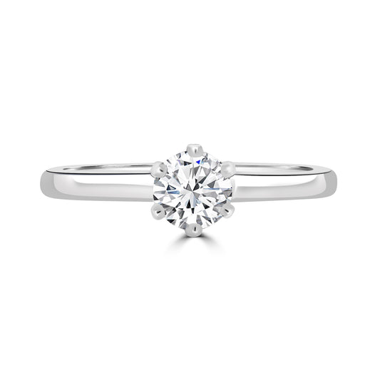 Platinum Round Brilliant Solitaire Ring, 0.60ct