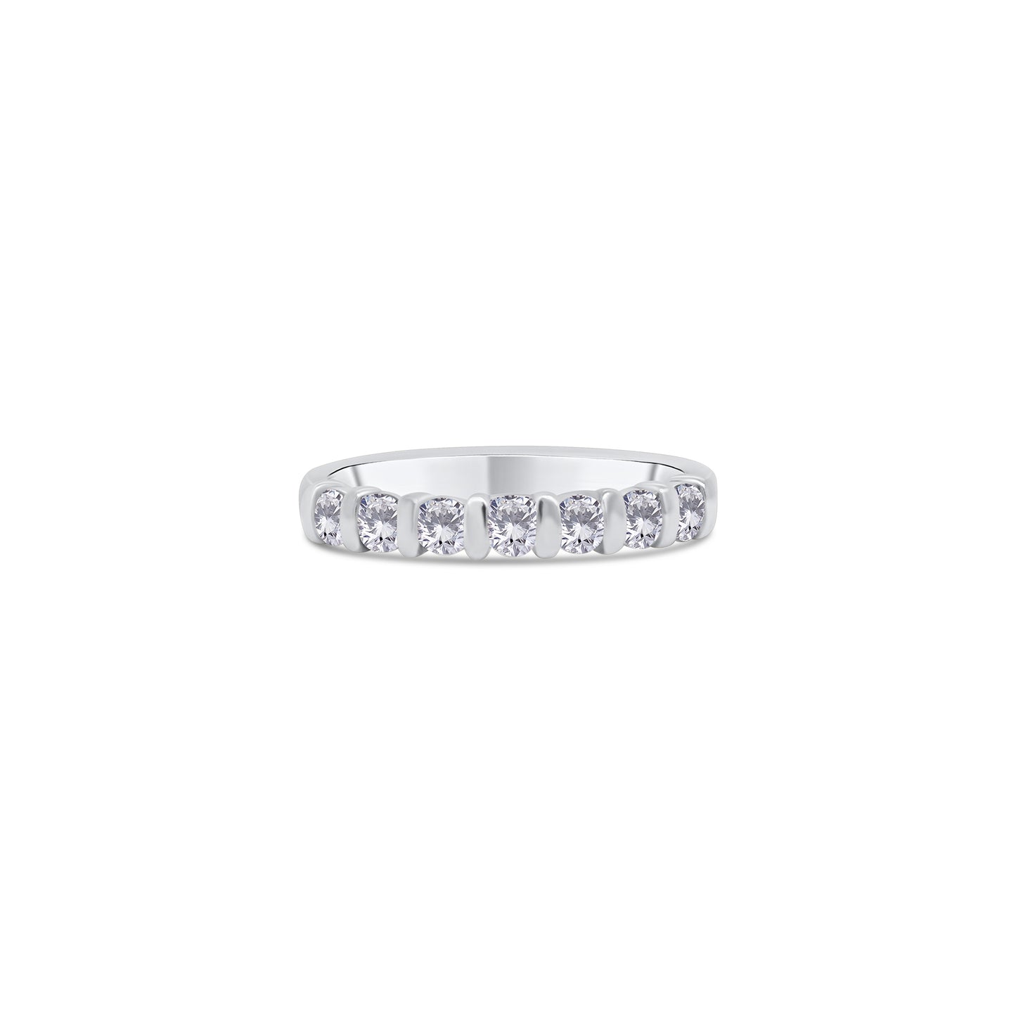 Platinum Brilliant Round Seven Stone Tension Set Eternity Ring, 0.50ct