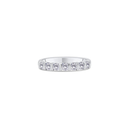 Platinum Brilliant Round Seven Stone Tension Set Eternity Ring, 0.50ct