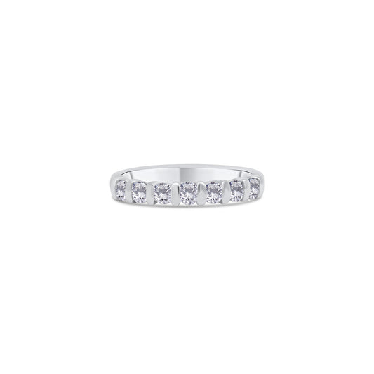 Platinum Brilliant Round Seven Stone Tension Set Eternity Ring, 0.50ct