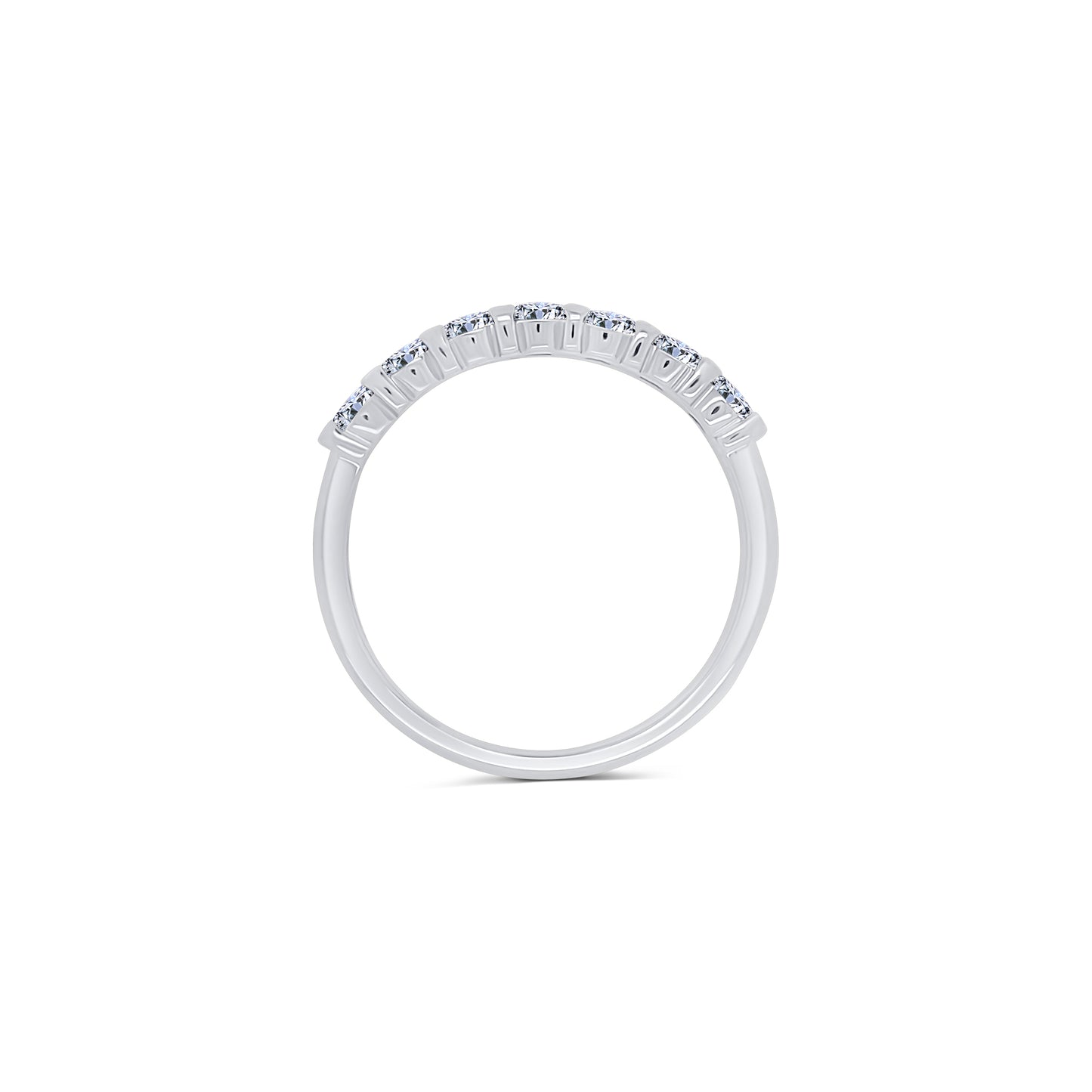 Platinum Brilliant Round Seven Stone Tension Set Eternity Ring, 0.50ct