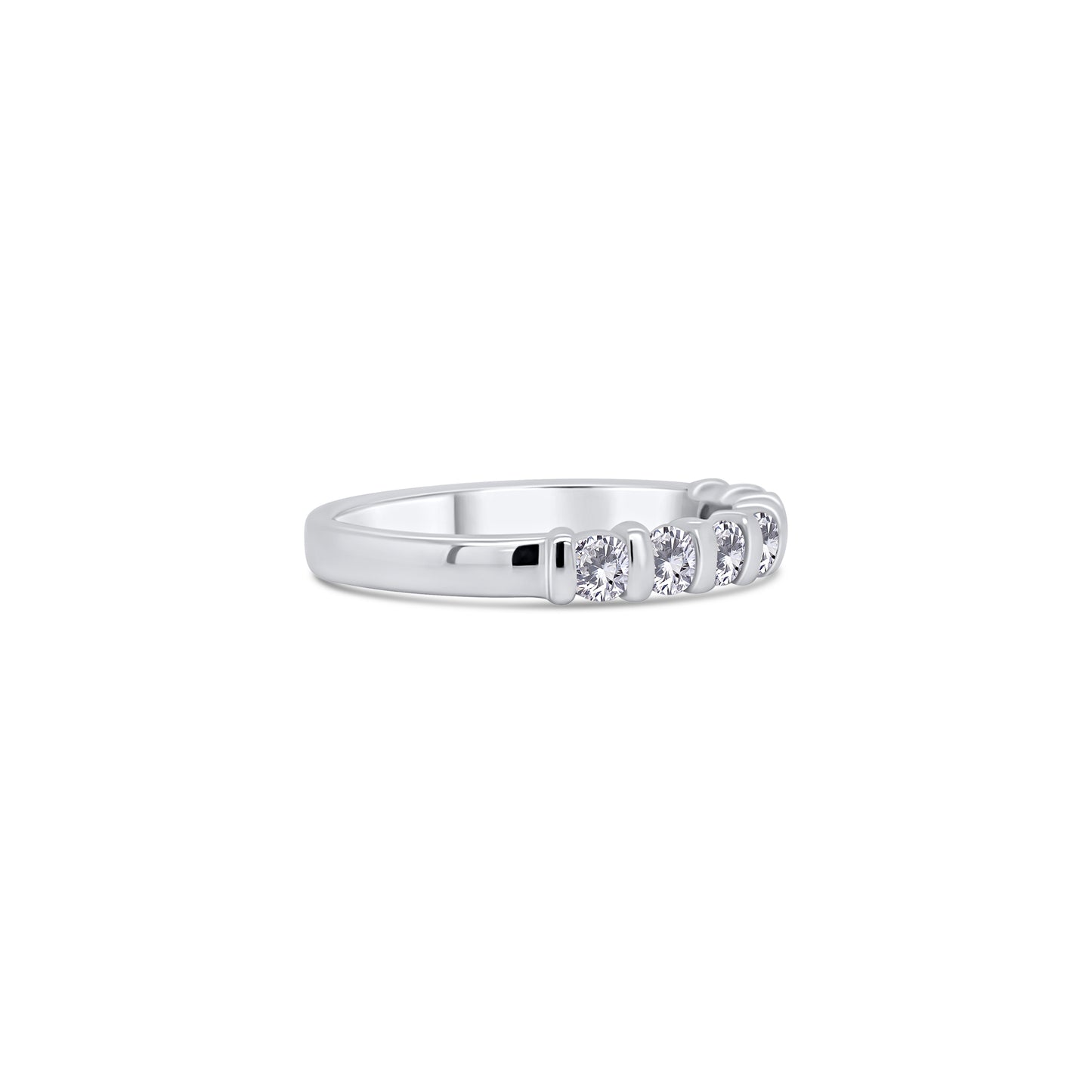 Platinum Brilliant Round Seven Stone Tension Set Eternity Ring, 0.50ct