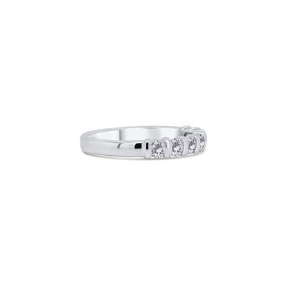 Platinum Brilliant Round Seven Stone Tension Set Eternity Ring, 0.50ct