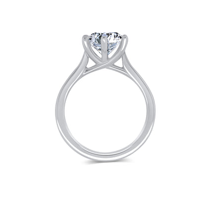 Laboratory Grown, Brilliant Round Solitaire Diamond, Platinum Band, 2.12ct