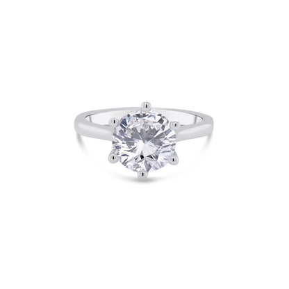 Laboratory Grown, Brilliant Round Solitaire Diamond, Platinum Band, 2.12ct