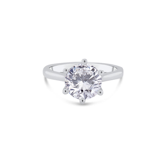 Laboratory Grown, Brilliant Round Solitaire Diamond, Platinum Band, 2.12ct