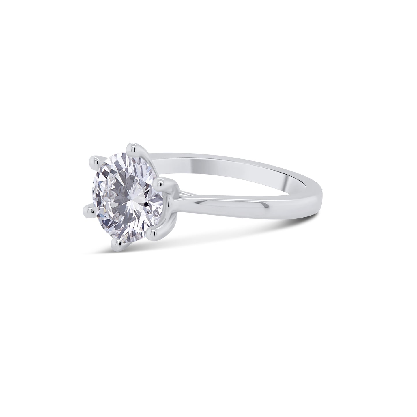 Laboratory Grown, Brilliant Round Solitaire Diamond, Platinum Band, 2.12ct