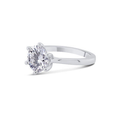 Laboratory Grown, Brilliant Round Solitaire Diamond, Platinum Band, 2.12ct