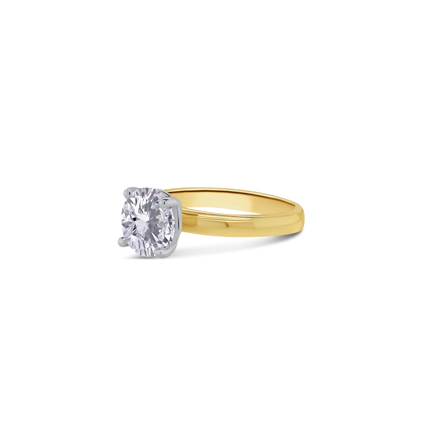 Laboratory Grown, Brilliant Round Solitaire Diamond, 18ct Yellow Gold Band, 2.00ct