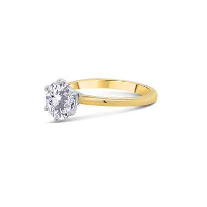 Laboratory Grown, Brilliant Round Solitaire Diamond,  18ct Yellow Gold Band, 1.50ct