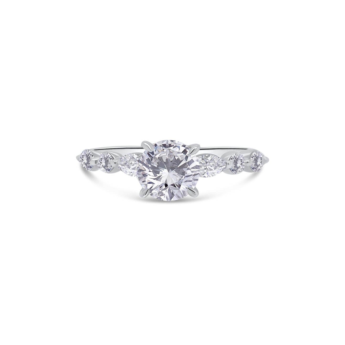 Laboratory Grown, Brilliant Round & Vintage Shoulder Setting, Platinum Diamond Ring, 1.50ct
